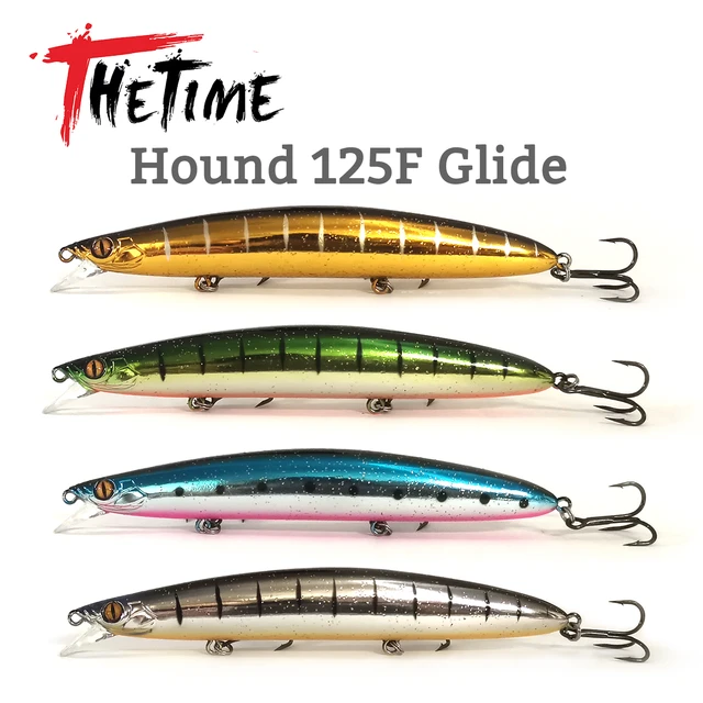 THETIME HOUND125F Glide Baits 19g Floating Minnow Fishing Lure Tungsten  Weight 125mm Pike Swimbait Jerkbaits Sea