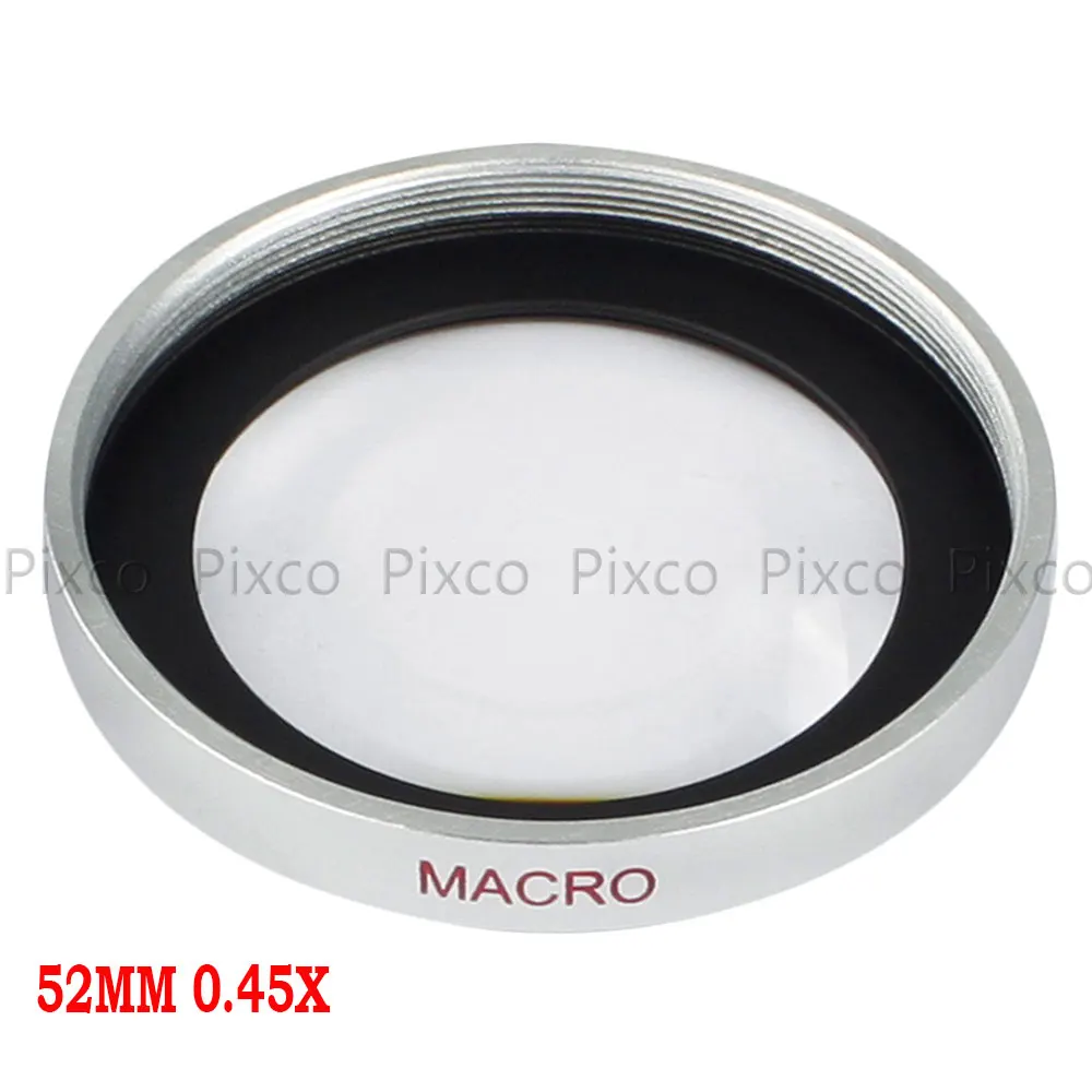 52 мм 0.45X Широкоугольный объектив с макро для Canon Nikon Pentax Sony, Panasonic(серебристый