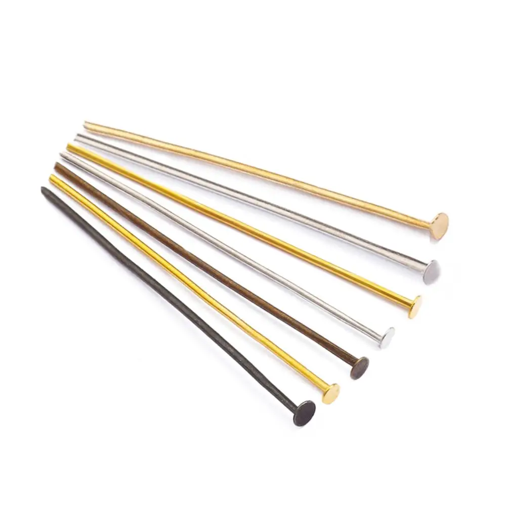 Flat-Head-Pins Jewelry Making-Findings Diy-Supplies Copper/rhodium 200pcs/Bag for 20-25-30