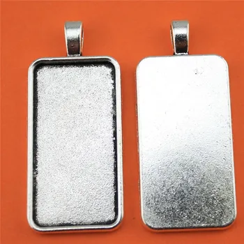 

New Fashion 5pcs 19x38mm Inner Size rectangle Cabochon Base Setting Charms Pendant,Fit 19*38mm Rectangle Glass Cabochons
