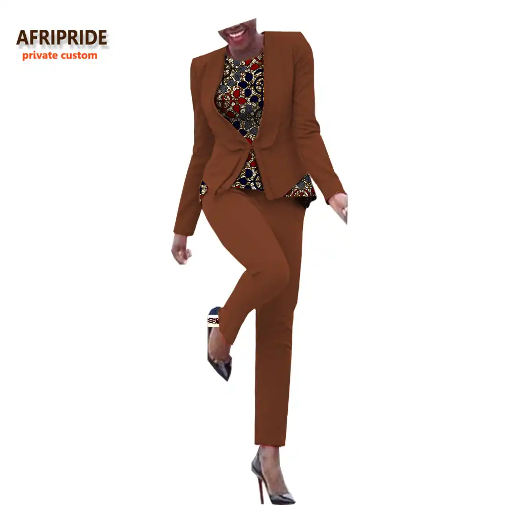 アフリカ春 3 ピーススーツ女性 Afripride シングルボタンコート