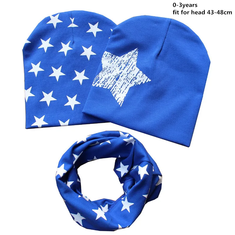 New Spring Baby Cap 4-12 Years Boy Muts Beanies Autumn Kids Girls Neckerchief 0-3T Children Cotton Scarf Hat Sets