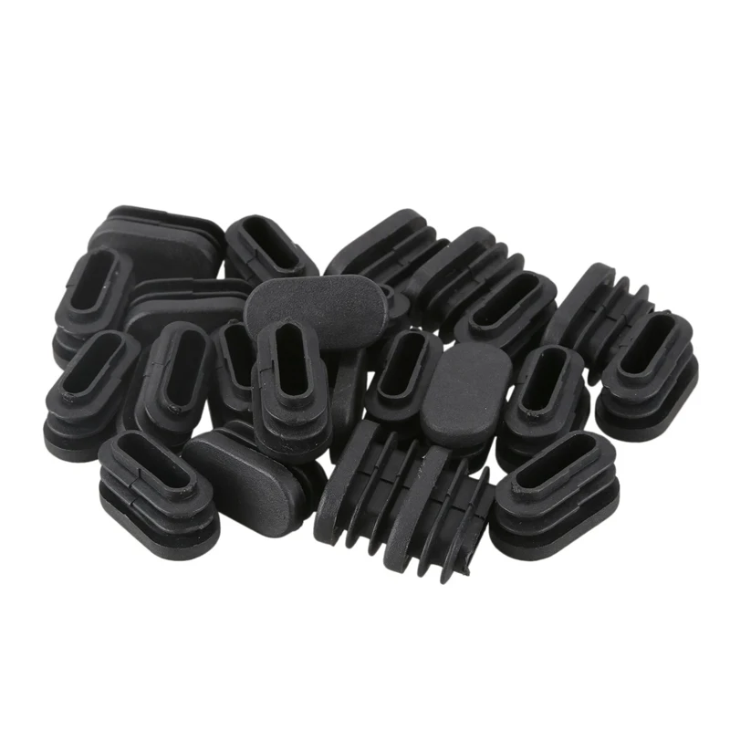 15mm x 30mm Plastic Oval Shaped End Cap Tube Insert Black 24 Pcs | Автомобили и мотоциклы