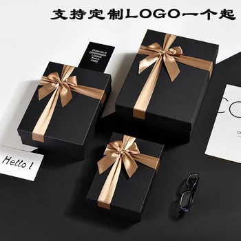 

Rectangular Black candy paper packaging gift box Birthday Scarf Shirt Valentine s Day коробка упаковка подарочная коробка пакет