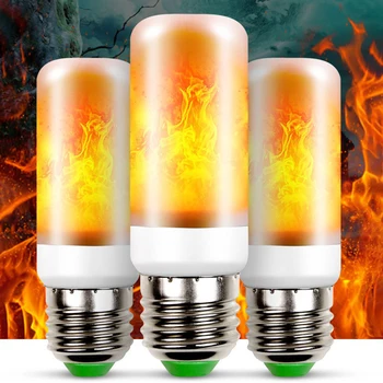 

3PCS Flame Lights E27 LED Flame Fire Effect Simulated Nature Light Bulb Decor Atmosphere Lamp For Bar Home Decor