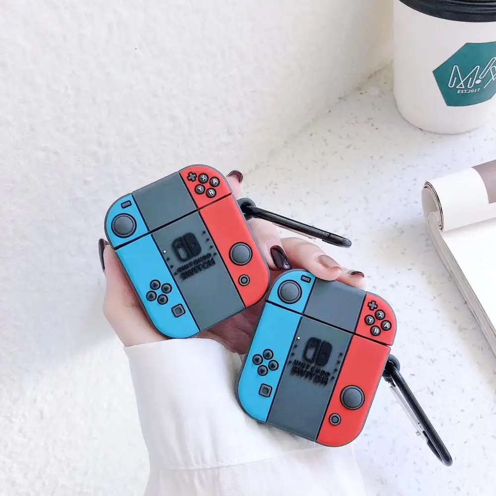 

3D Japan brand game Boy machine cartoon silicone ring Earphone Headset Accessories case For Apple Airpods 1 2 Bluetooth cover