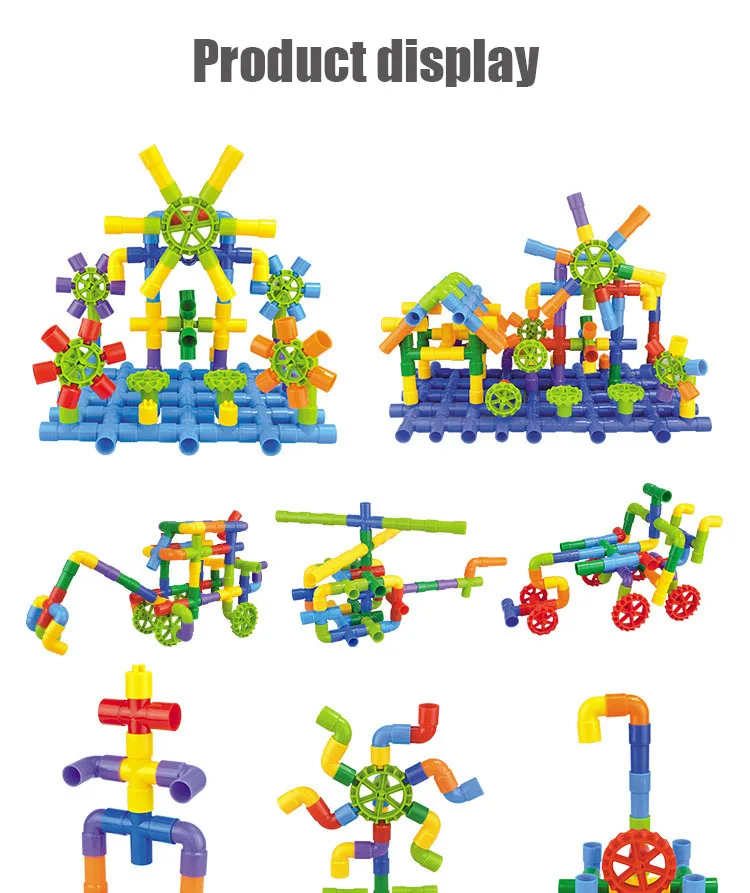 Цветные строительные блоки с водяными трубами для сборки туннель из труб, модель Монтессори, Развивающие детские игрушки, подарок