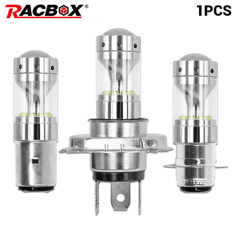 Racbox H4 P15D BA20D светодиодный лампы фар мотоцикла HID Hi/ближнего и дальнего света 6500K 60W
