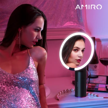 

AMIRO 8 Inch Smart LED Makeup Mirror with Motion Sensor Adjustable Brightness Countertop Vanity HD 2Modes Daylight Mirrors