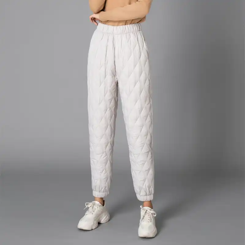 緩い冬ダウンコットンパンツハイウエスト暖かい綿パンツズボン女性防風厚み綿ズボン Pants Capris Aliexpress