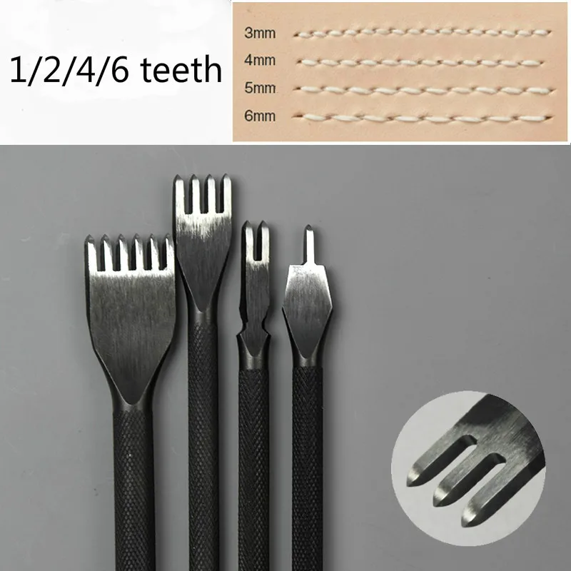 3/4/5/6mm leather hole punches Spacing tool DIY handmade Leathercraft Lacing Stitching sewing High-grade steel crafted Cutter leather hole punch,leather craft tools,leather sewing tools