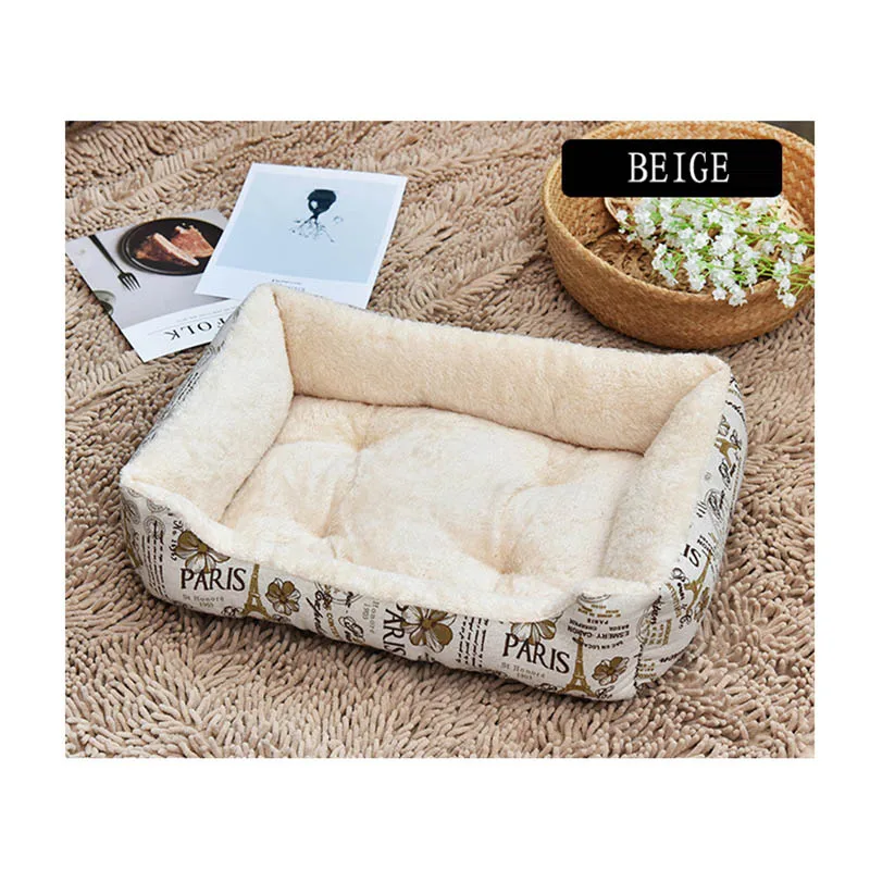 Beige Мягкий собачий постельные матрасы флисовый диван для отдыха гнезда для маленьких и крупных собак зимняя согревающая корзина для животных питомников Плюс Размер товары для домашних животных - Цвет: Beige