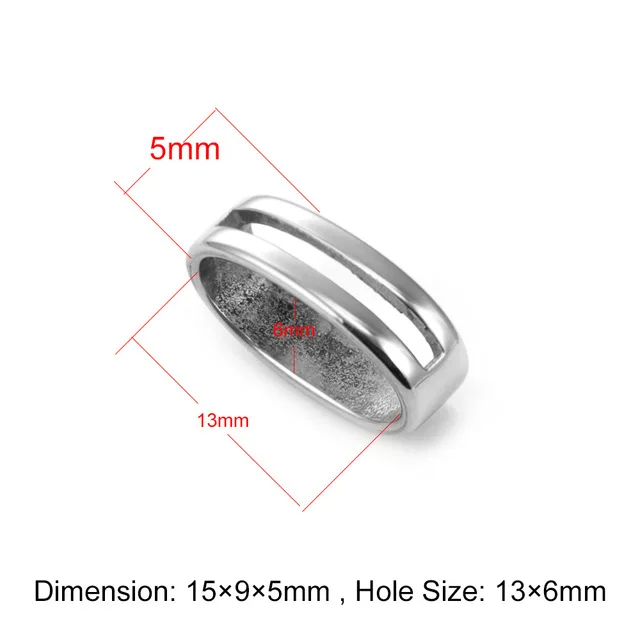 Hole 13x6mm 316L нержавеющая сталь большое отверстие бусины для кожаного шнура Браслет DIY ювелирных изделий для мужчин слайд амулеты аксессуары - Цвет: Hole 13x6mm