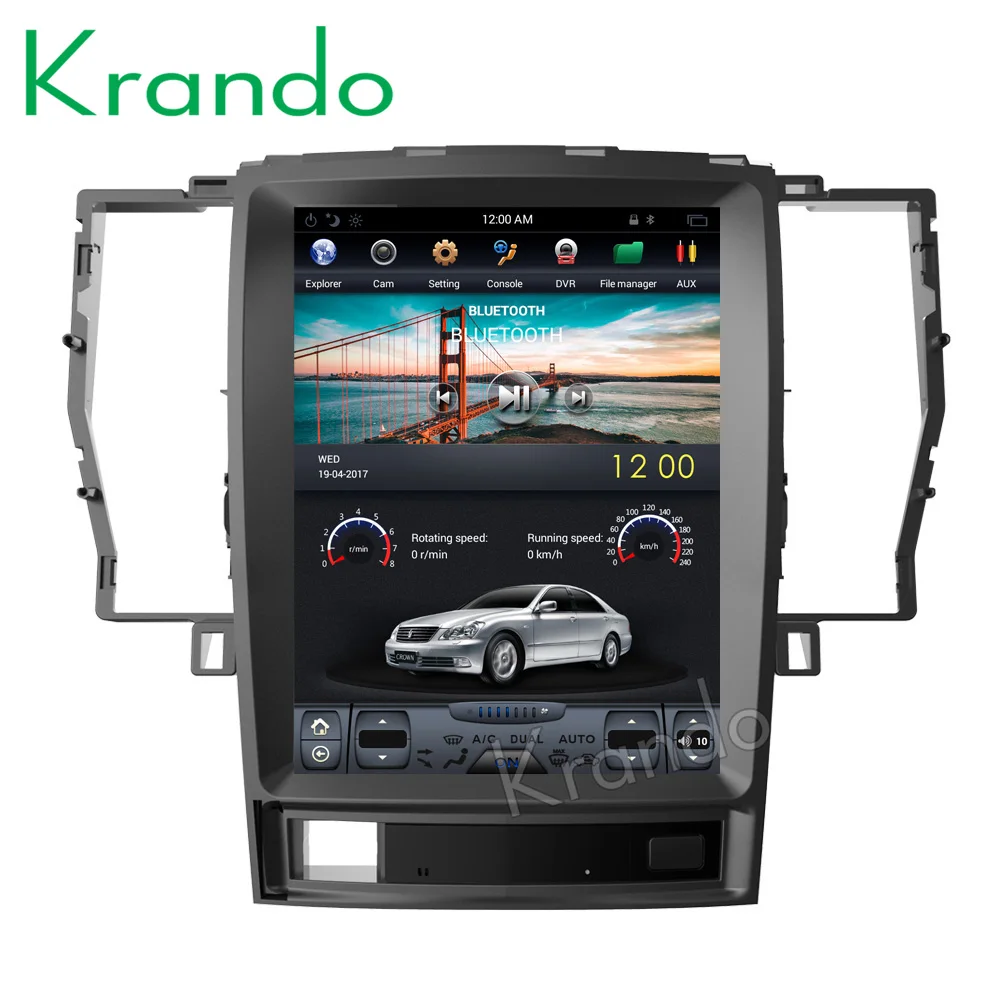 Автомобильный радиоприемник с вертикальным экраном Krando Android 9 0 12 1 дюйма в стиле