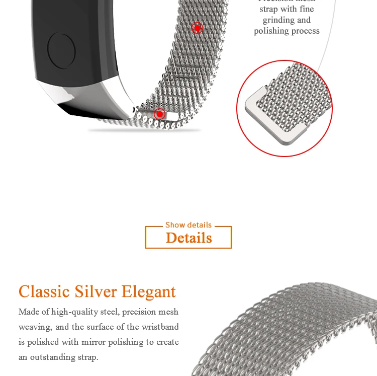 Mijobs для huawei honor band 3 srtap Milan металлический ремешок для honor band 3 ремешок из нержавеющей стали умный Браслет для honor 4 3 Smart