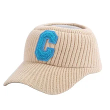 

Autumn Women Knitted Baseball Cap Keep Warm Ins Popular Woolen Girls Snapback New Design Empty Top Sports Hats Gorras EP0352
