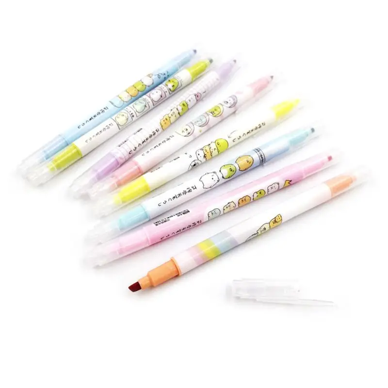 8Pcs Double-head Erasable Highlighter Pen Markers Pastel Liquid Chalk Markers