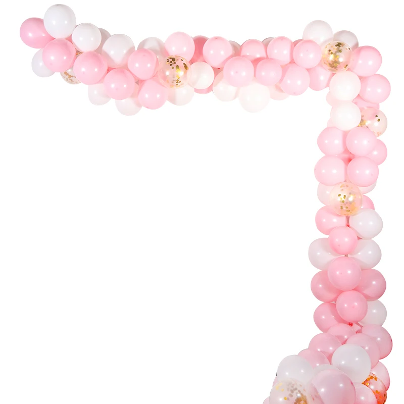 Cyuan Pink White Baby Shower Girl Balloon Garland Baloon Arch Backdrop Decor for Kids Pink Themed Pastel Party Birthday Supplies