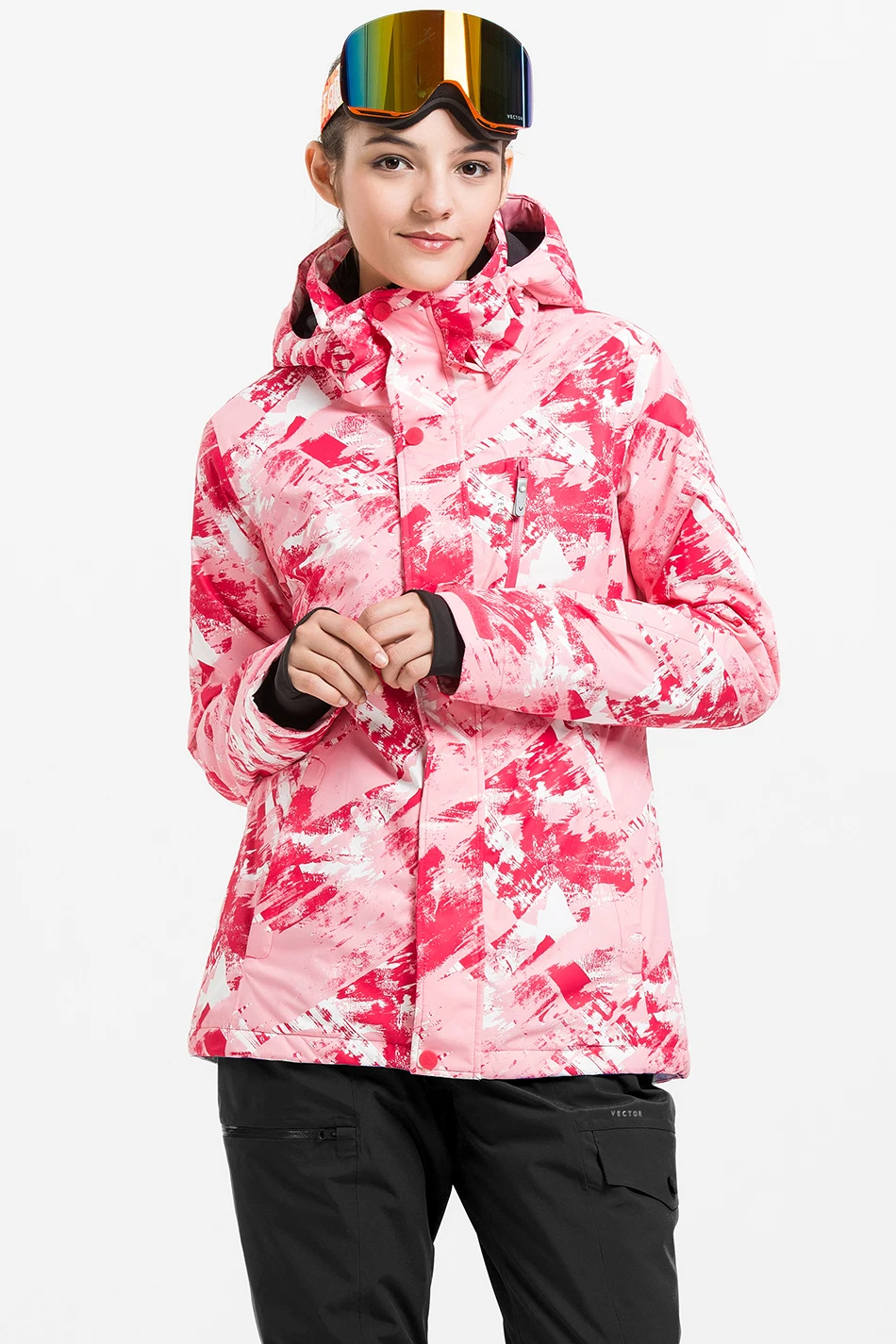 Векторная Профессиональная женская ветрозащитная Водонепроницаемая лыжная куртка, пальто, зимняя теплая уличная спортивная одежда для катания на лыжах и сноуборде