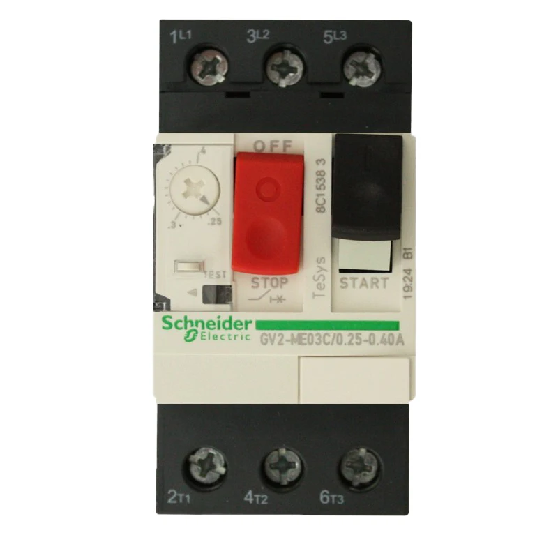 

Authentic Motor thermal magnetic circuit breaker button 3P GV2ME03C motor protection switch setting current range 0.25-0.4A100KA