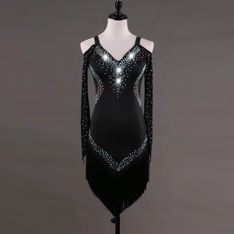 

Новое платье для латинских танцев, платье для соревнований, костюмы, юбка для выступлений, платье для взрослых, детская красная юбка Matador, юбка с кисточками