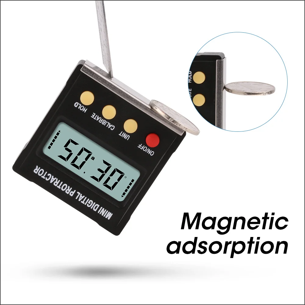 RZ Angle Protractor Universal Bevel 360 Degree Tilt Mini Electronic Digital Protractor Inclinometer Tester Measuring Tools