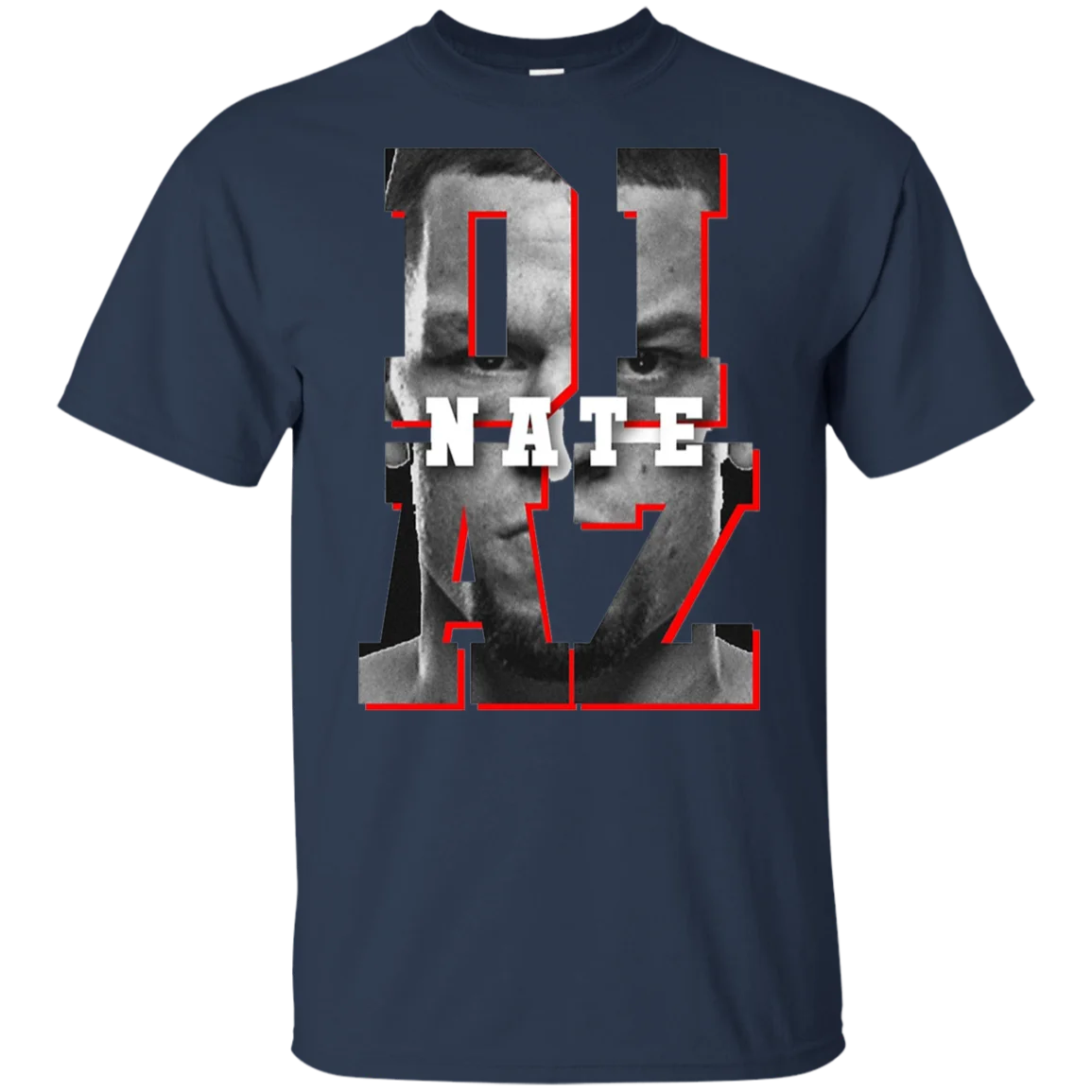 Nate Diaz T-Shirt Tri-blend USA Navy for Men-Women O-Neck Oversize Style Tee Shirts Styles |