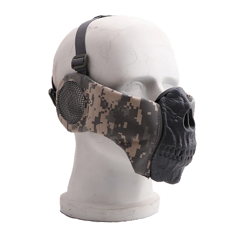 Шалость страшная полумаска для лица скелет узор легкий складной дышащий Портативный Защита для полости рта для наружного велоспорта