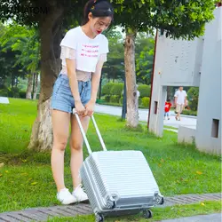 18 дюймов ABS + PC багаж набор Дорожный чемодан на колесиках для переноски в салоне чемодан женская сумка на колесиках Спиннер w