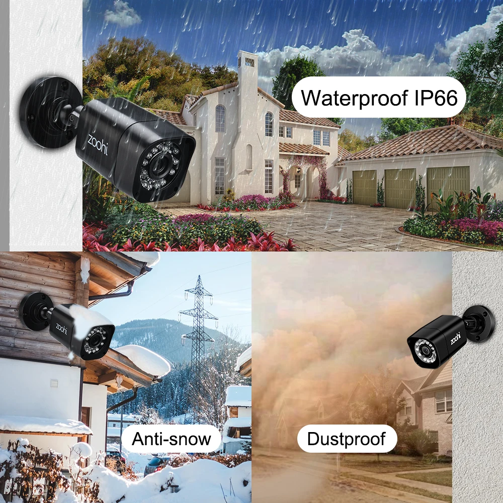 Охранная система видеонаблюдения Zoohi AHD 1080P DVR комплект водонепроницаемая