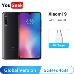 Глобальная версия Xiaomi mi 9 mi 9 6GB 64GB мобильный телефон Snapdragon 855 48MP Тройная камера 20W беспроводной зарядный смартфон