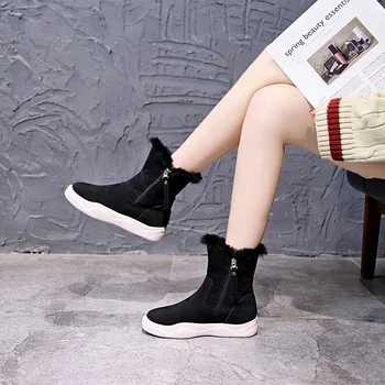 

Snow boots women's frosted winter plus velvet warm non-slip cotton shoes women's new comfortable daily Martin boots ladies