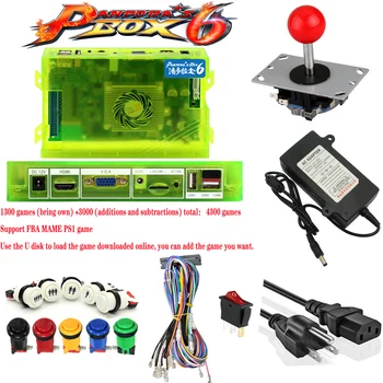 

DIY 2 players Pandora Box 6 1300 Games Set Arcade Kit Push Buttons Joysticks Arcade Machine 2 Joysticks Bundle Home Cabinet