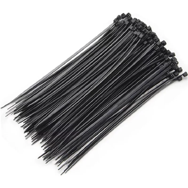 

100pcs 3x150 3x80 3x100 Self-Locking Plastic Nylon Wire Cable Zip Ties Black Cable Ties Fasten Loop Cable Various Specifications