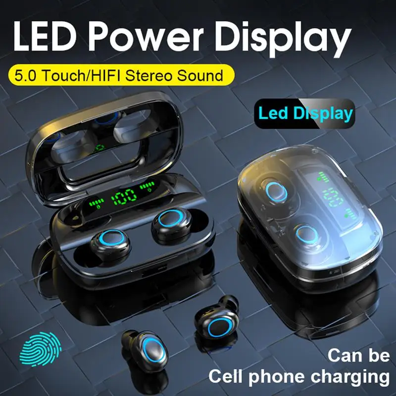 S11 TWS Bluetooth 5 0 Wireless Headset Touch Digital Display Noise Reduction Stereo Headset Headset Compartment Phone Holder