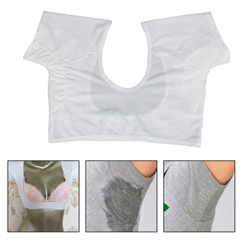 

1 Pcs T-shirt Shape Sweat Pads Reusable Washable Underarm Armpit Sweat Pads Perfume Absorbing Model Sports sweat vest
