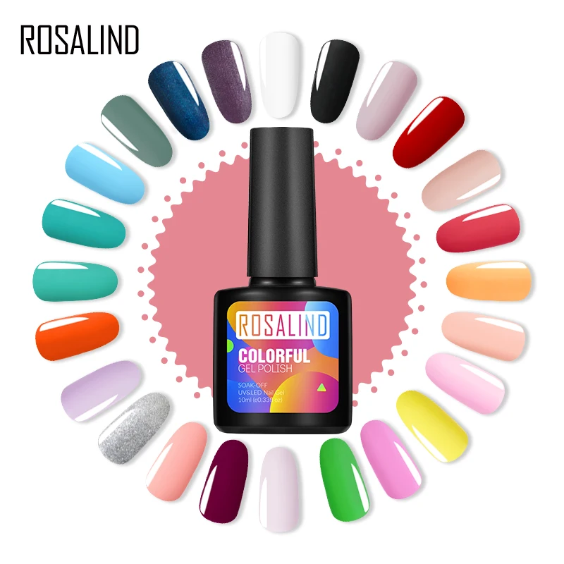 ROSALIND Gel Nail Polish Primer10ml Hybrid Nail Long Lasting Soak Off UV Gel Lacquer Top Base Varni