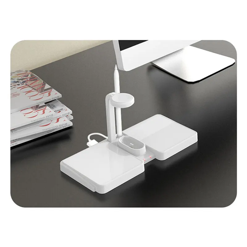Беспроводное зарядное устройство 4 в 1 QI док станция для Apple Watch AirPods IPhone 8X8Plus XR 11 Pro XS