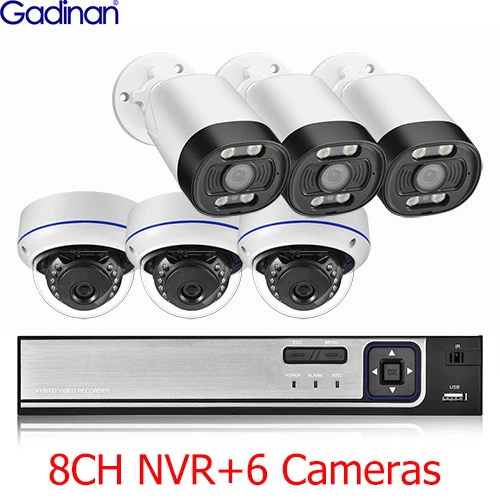 security camera system Gadinan 5MP Security System POE Video Surveillance Set 8CH NVR Kit CCTV Outdoor AI Voice Alert Bullet/Face Detection Dome Camera surveillance system Surveillance Items