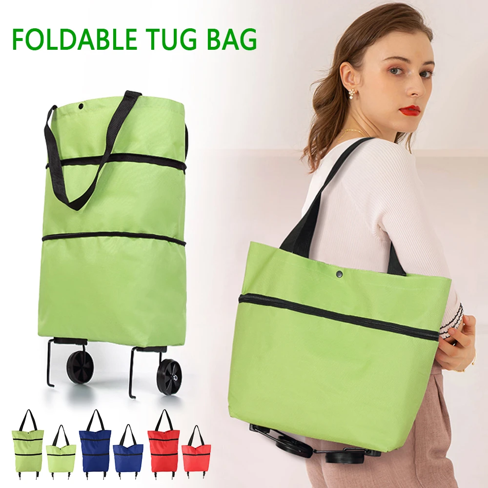 Foldable Shopping Trolley Bag With Wheels Collapsible Shopping Cart