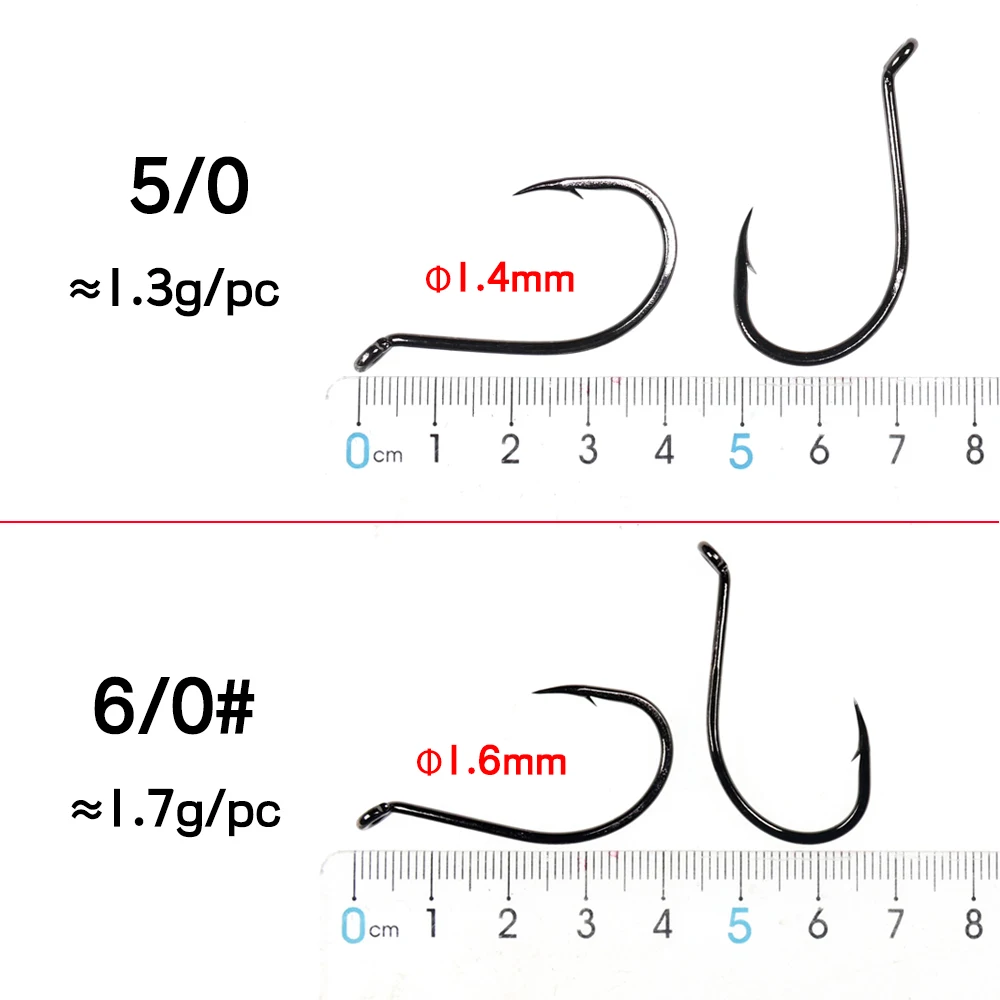 Elllv10PCS 5/0 6/0 Reversed Classic Octopus Beak Hook Saltwater