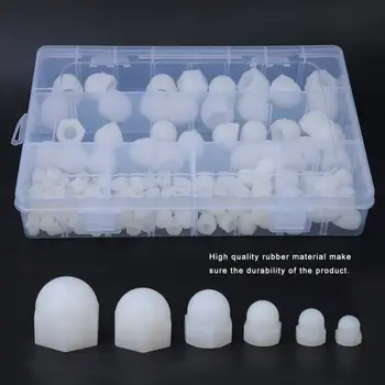

145Pcs Hex Bolt Cap Nuts White Rubber Nut Protection Cover for Screw Kit Accessories Assortment Kit nut bolt kit