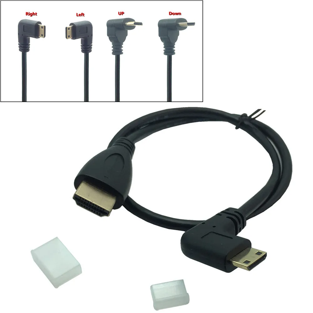 Short 90 Degree Left Right UP Down Angle HDMI-compatible Cable Double HDTV  Line Male To Male M/M HDTV Cable Wire 0.5m 1.5M