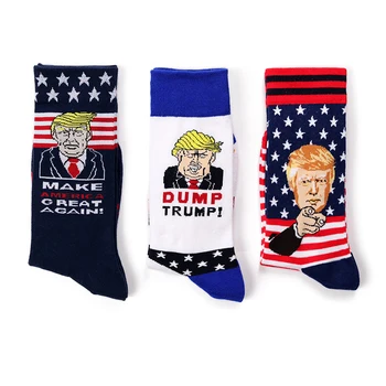 

2020Creative Donald Trump Makes the United States Once Again Great Flag Star Striped Socks Fun Ladies Casual Men's Short
