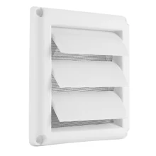 Grelha de ventilação com 3 aletas, 6 polegadas, duto de ventilação de plástico branco, 200x200x40mm, aquecimento e resfriamento