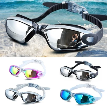 

Electroplating Anti-UV Anti-fog Swimsuit Glasses Swimming Diving Adjustable Swimming Goggles Ladies Men Swimming Goggle Ear Plug
