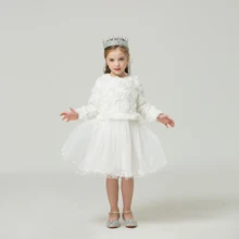 Платье Одежда для девочек платье для маленьких девочек праздничное платье-пачка для детей, одежда для девочек платье-пачка для дня рождения, для детей возрастом от 3 до 8 лет, с длинными рукавами, Vestidos