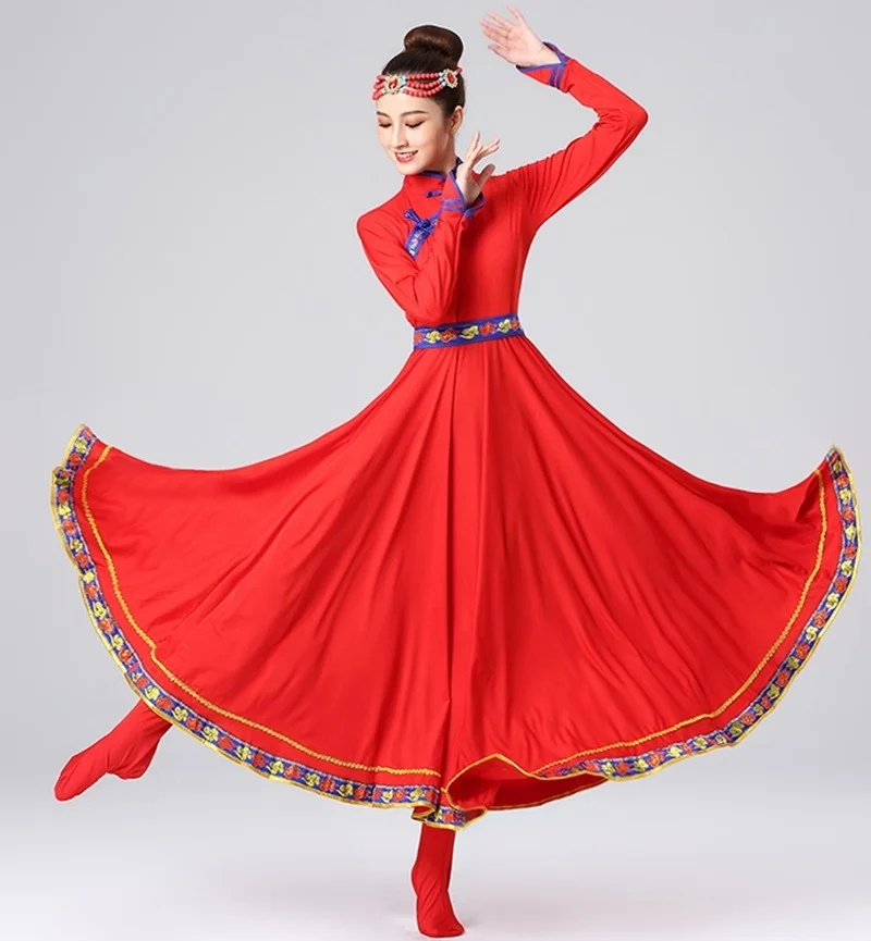 Mongolian Costume Clothes Chinese Folk Dance Costumes Clothing Dress Stage Dance Wear Performance Mongolian Dress TA2130