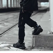 Мужские брюки в стиле хип-хоп, с лентами, цветные, с карманами, брюки карго,, шаровары для бега, Харадзюку, спортивные брюки, брюки в стиле хип-хоп, d5