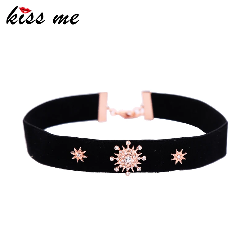 kissme Unique High-quality Crystal Short Choker Necklace For Women Velvet Strip New Fashion Jewelry Accessories | Украшения и